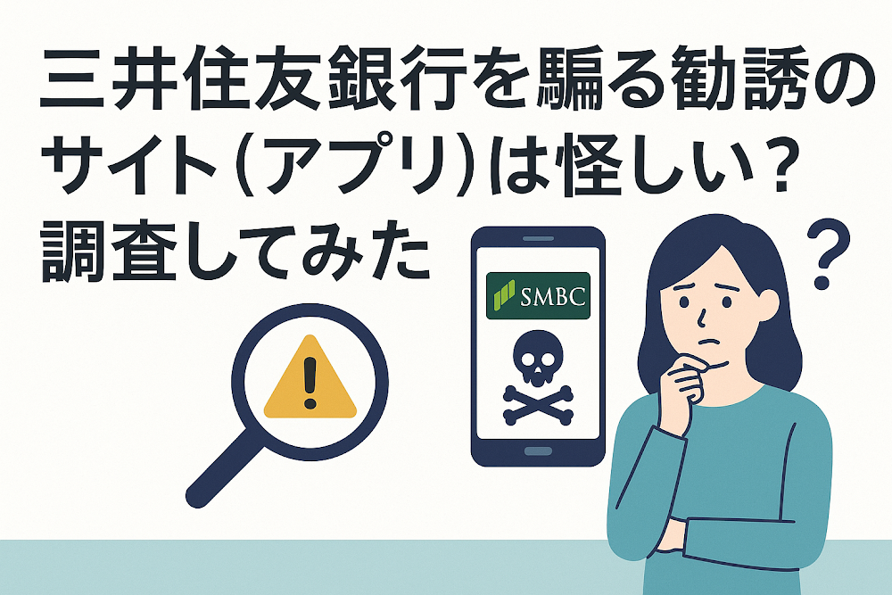 三井住友銀行を騙る勧誘のサイト（アプリ）は怪しい？調査してみた