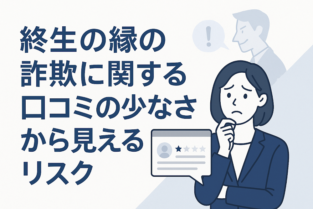 終生の縁の詐欺に関する口コミの少なさから見えるリスク