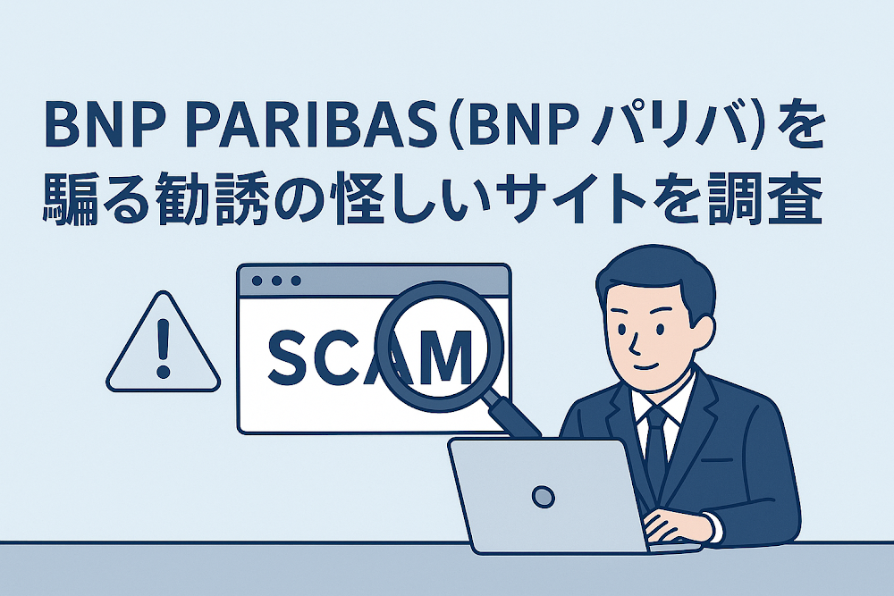 BNP PARIBAS（BNP パリバ）を騙る勧誘の怪しいサイトを調査