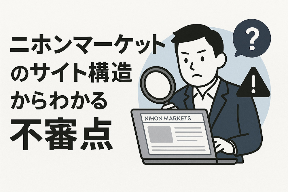 ニホンマーケット(Nihon Markets)のサイト構造からわかる不審点