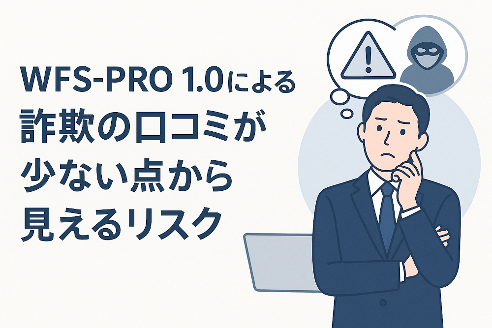WFS-PRO 1.0による詐欺の口コミが少ない点から見えるリスク