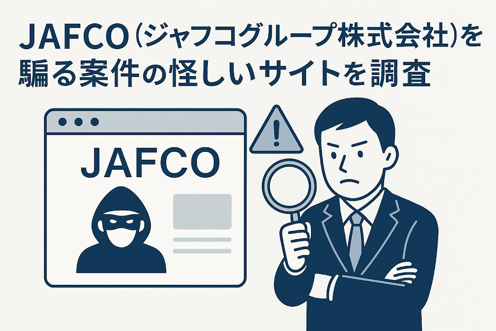 JAFCO(ジャフコグループ株式会社)を騙る案件の怪しいサイトを調査