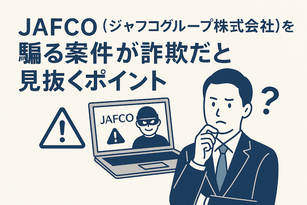 JAFCO(ジャフコグループ株式会社)を騙る案件が詐欺だと見抜くポイント