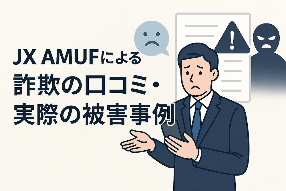 JX AMUFによる詐欺の口コミ・実際の被害事例