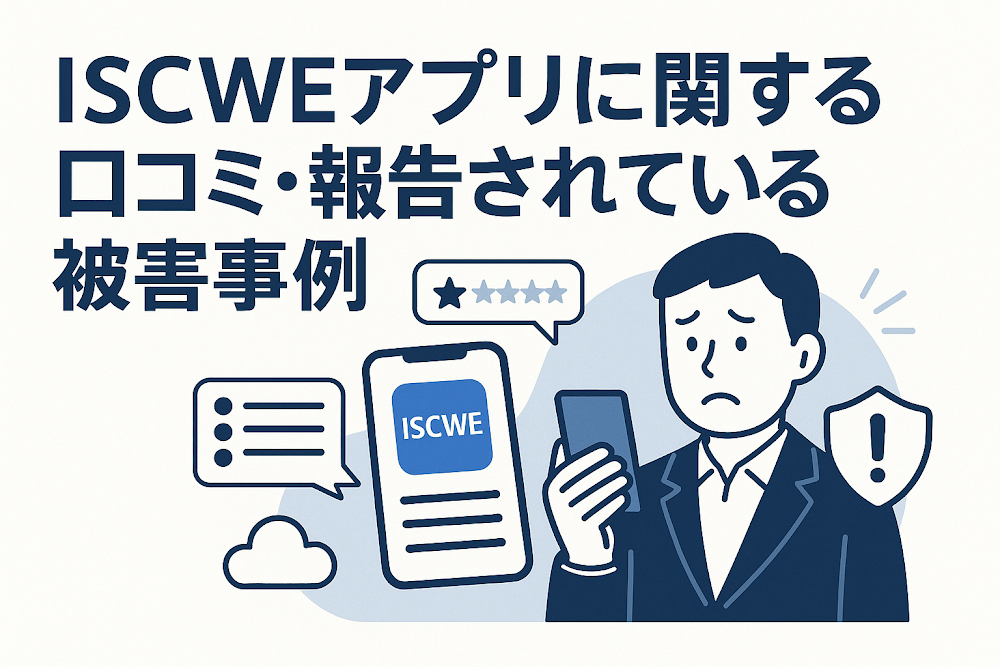ISCWEアプリに関する口コミ・報告されている被害事例