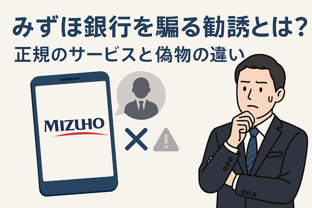 みずほ銀行を騙る勧誘とは?正規のサービスと偽物の違い
