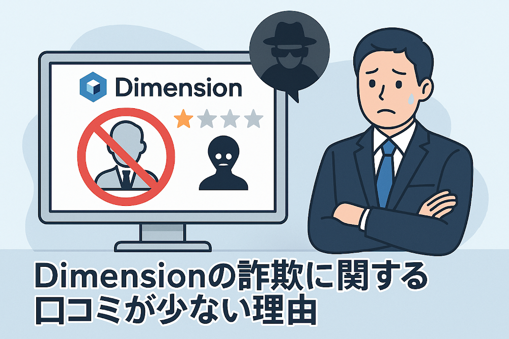 Dimensionの詐欺に関する口コミが少ない理由