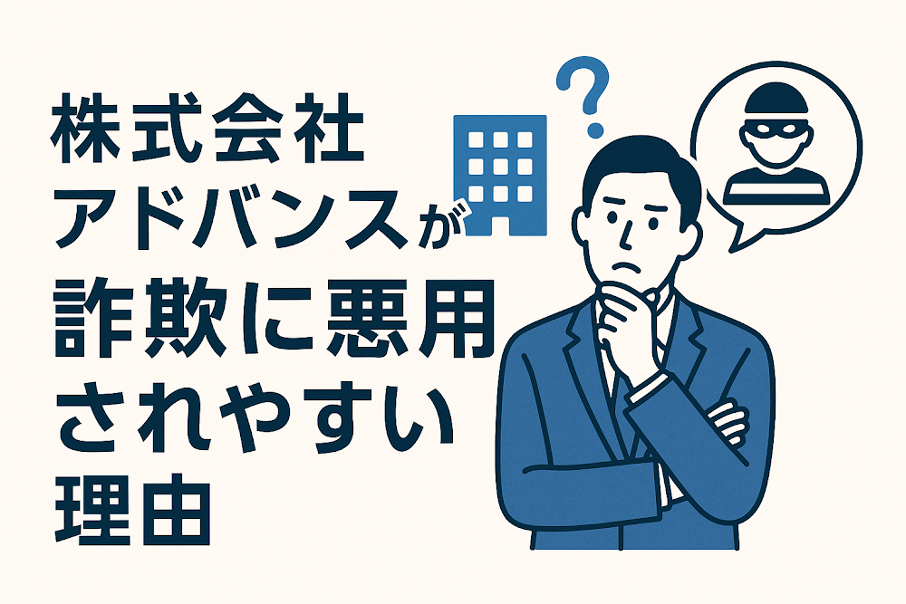 株式会社アドバンスが詐欺に悪用されやすい理由