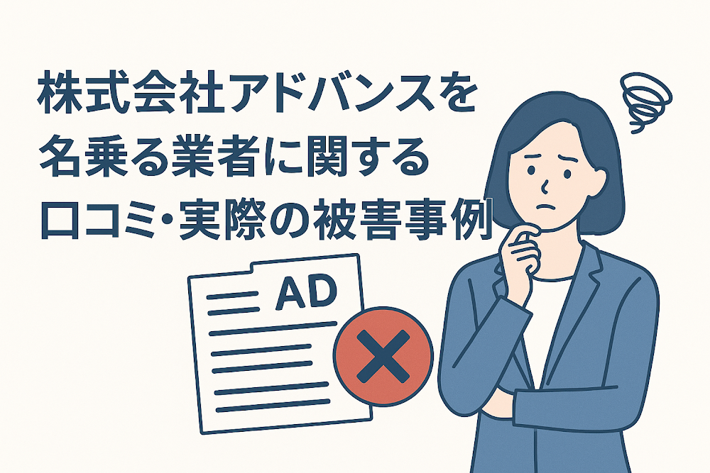 株式会社アドバンスを名乗る業者に関する口コミ・実際の被害事例