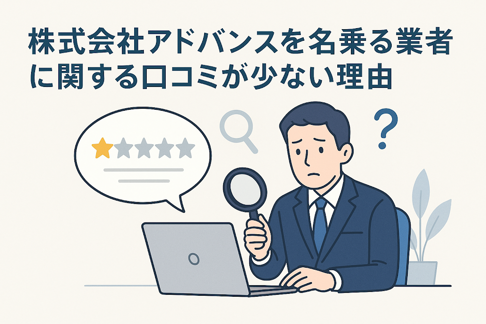 株式会社アドバンスを名乗る業者に関する口コミが少ない理由