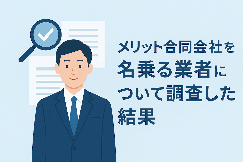 メリット合同会社を名乗る業者について調査した結果