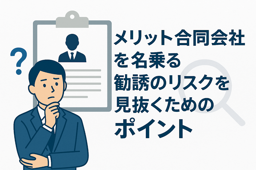 メリット合同会社を名乗る勧誘のリスクを見抜くためのポイント