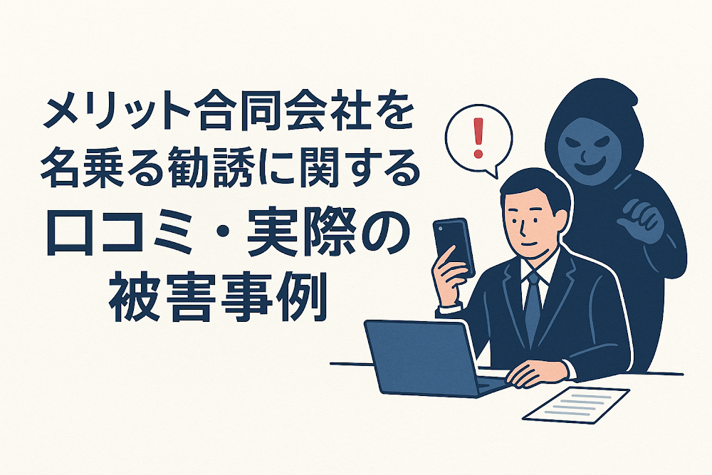 メリット合同会社を名乗る勧誘に関する口コミ・実際の被害事例
