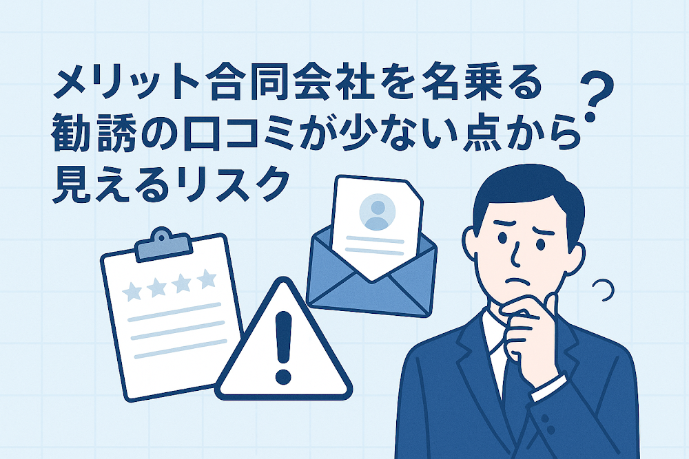 メリット合同会社を名乗る勧誘の口コミが少ない点から見えるリスク