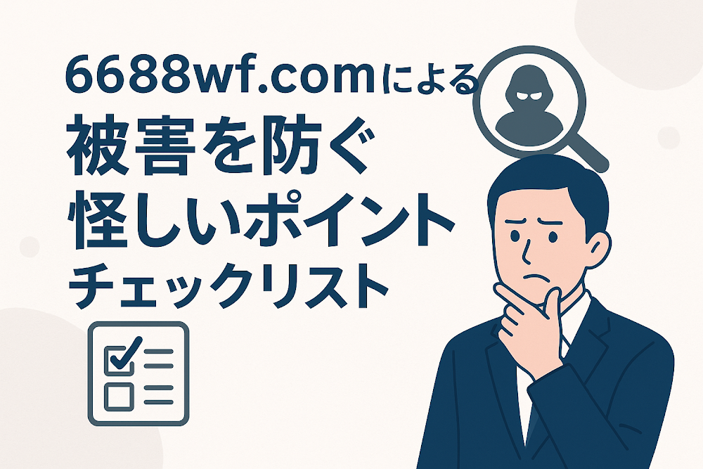6688wf.comによる被害を防ぐ怪しいポイントチェックリスト
