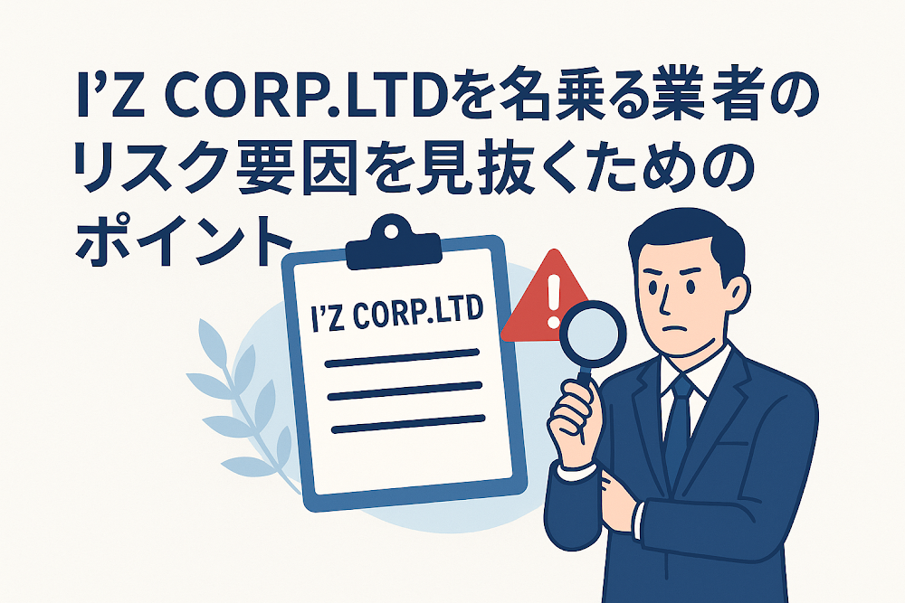 I'Z CORP.LTDを名乗る業者のリスク要因を見抜くためのポイント