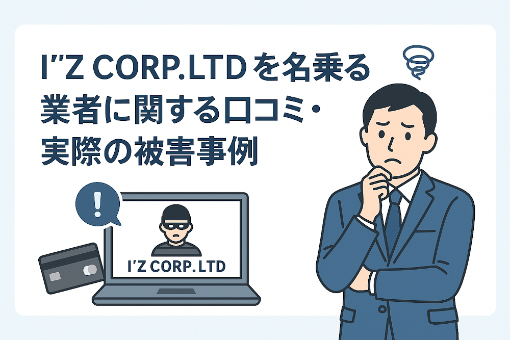 I'Z CORP.LTDを名乗る業者に関する口コミ・実際の被害事例