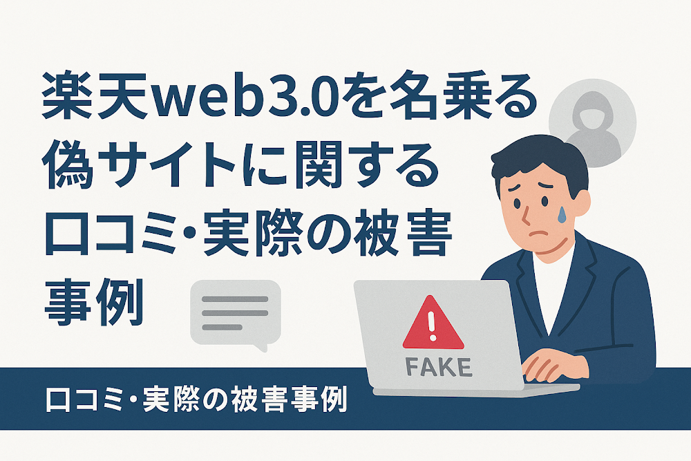 楽天web3.0を名乗る偽サイトに関する口コミ・実際の被害事例