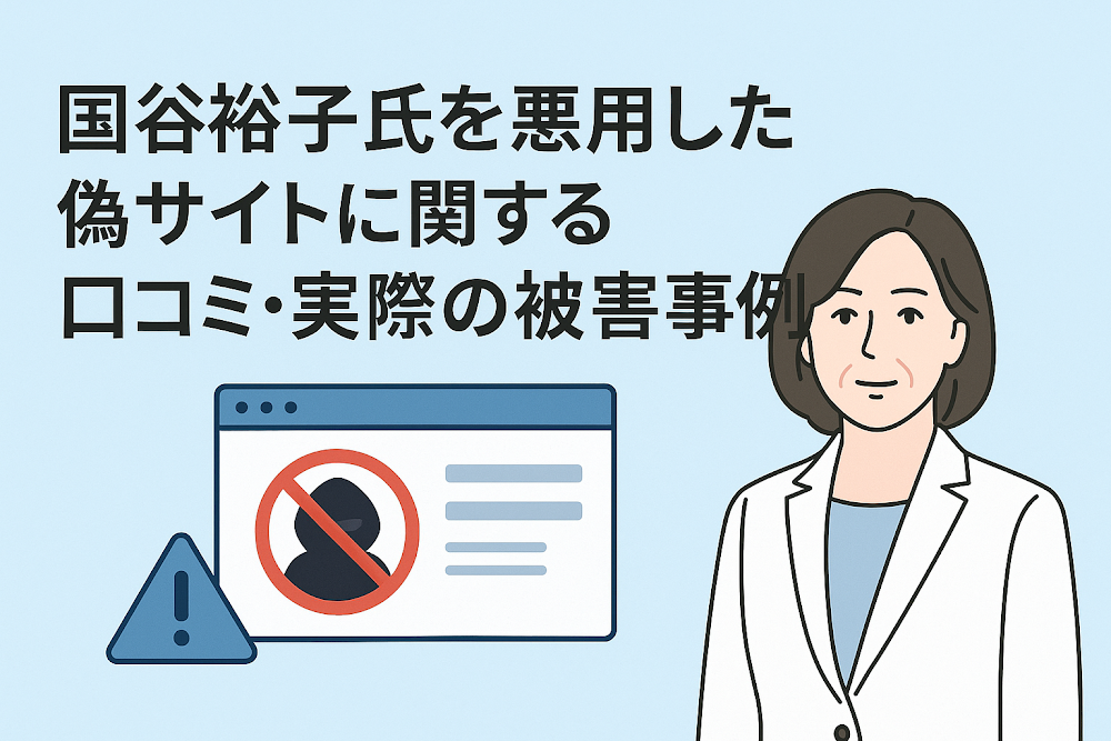 国谷裕子氏を悪用した偽サイトに関する口コミ・実際の被害事例