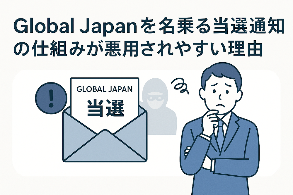 Global Japanを名乗る当選通知の仕組みが悪用されやすい理由