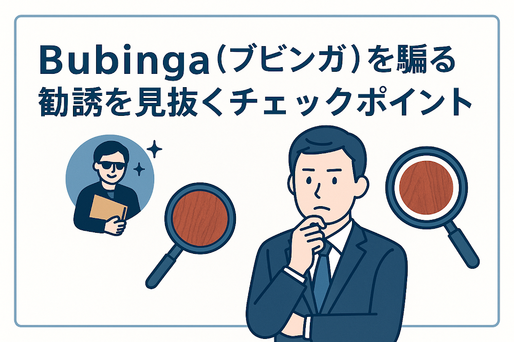 Bubinga(ブビンガ)を騙る勧誘を見抜くチェックポイント