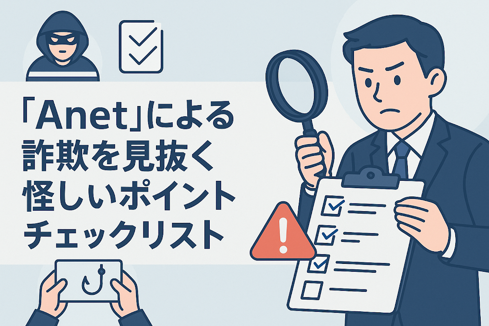 Anetによる詐欺を見抜く怪しいポイントチェックリスト