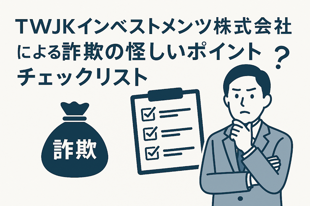 TWJKインベストメンツ株式会社による詐欺の怪しいポイントチェックリスト