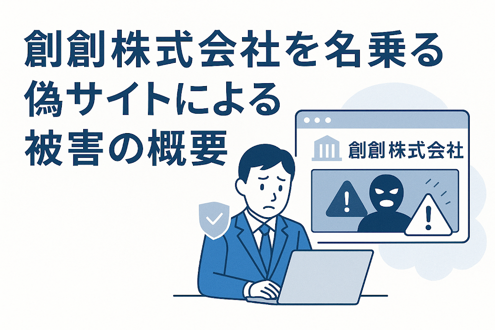 創創株式会社を名乗る偽サイトによる被害の概要