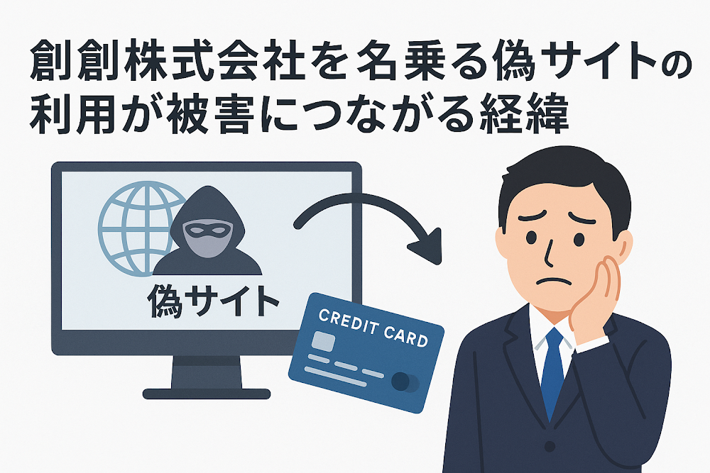 創創株式会社を名乗る偽サイトの利用が被害につながる経緯