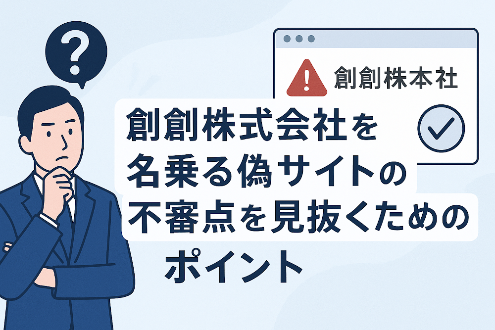創創株式会社を名乗る偽サイトの不審点を見抜くためのポイント