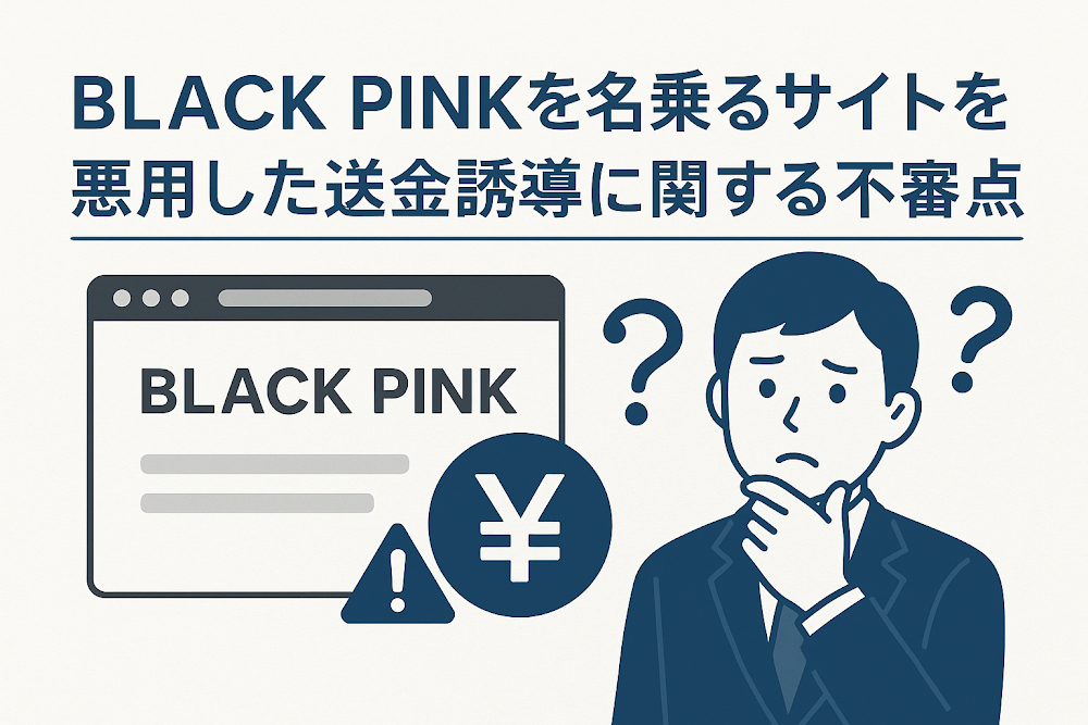 BLACK PINKを名乗るサイトを悪用した送金誘導に関する不審点