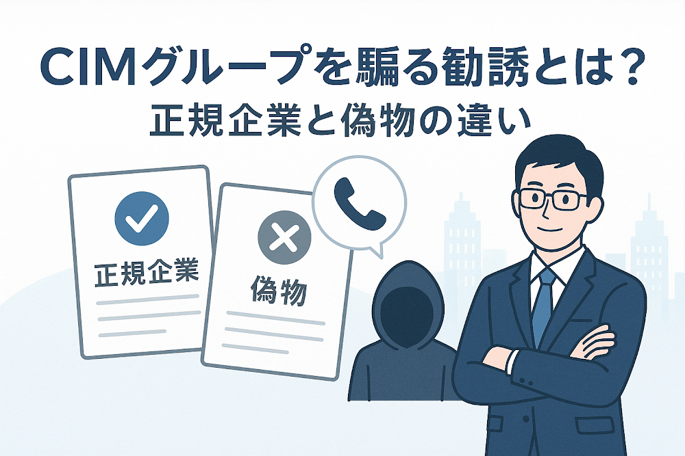 CIMグループを騙る勧誘とは？正規企業と偽物の違い