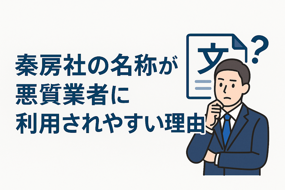 奏房社の名称が悪質業者に利用されやすい理由