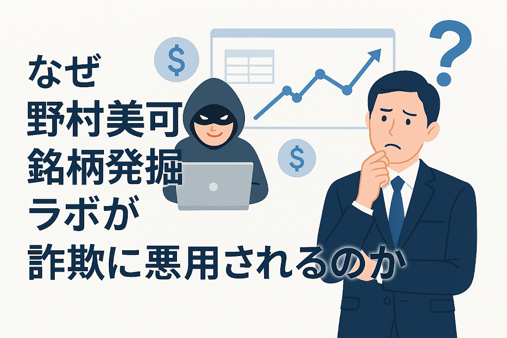 なぜ野村美可銘柄発掘ラボが詐欺に悪用されるのか