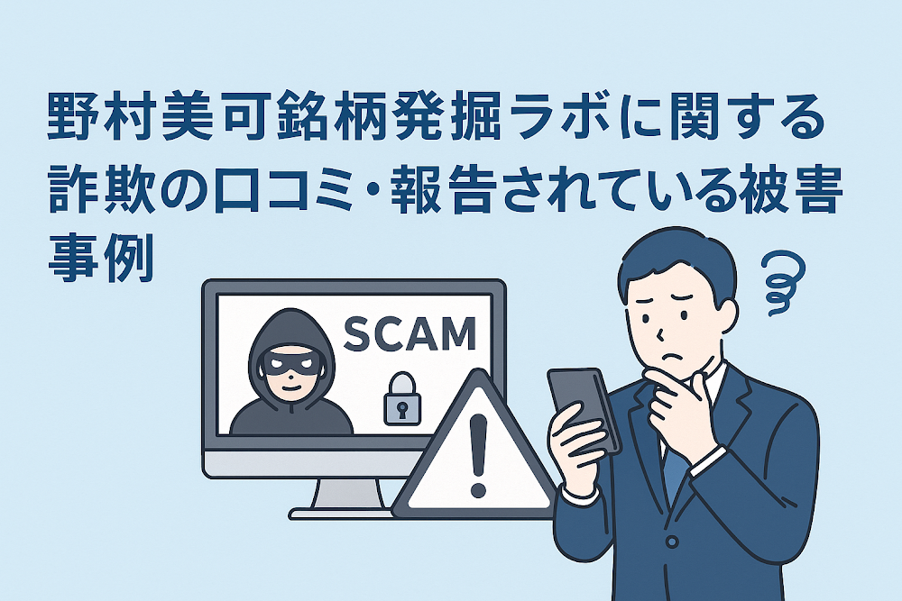 野村美可銘柄発掘ラボに関する詐欺の口コミ・報告されている被害事例
