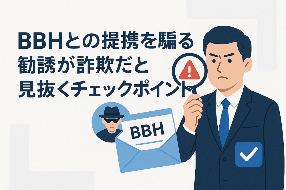 BBHとの提携を騙る勧誘が詐欺だと見抜くチェックポイント