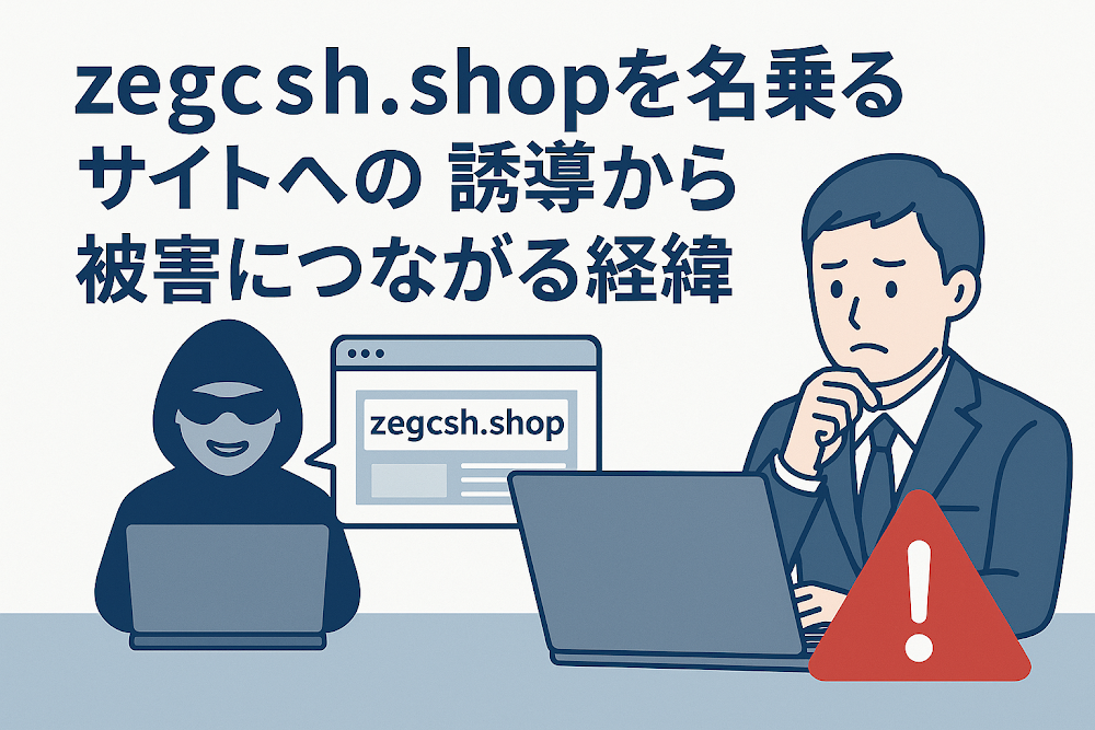 zegcsh.shopを名乗るサイトへの誘導から被害につながる経緯