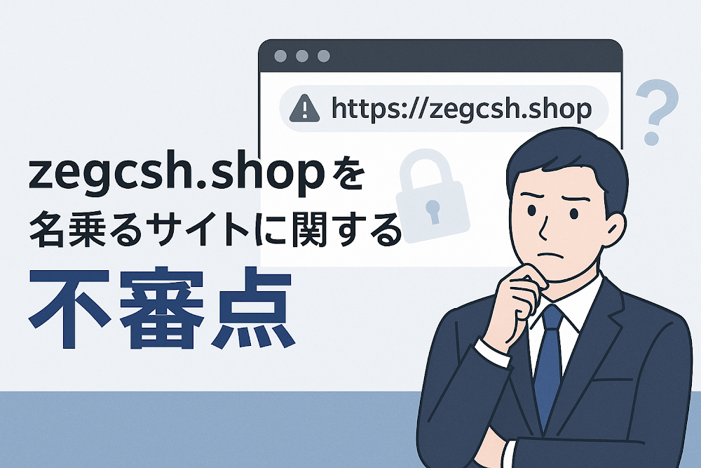 zegcsh.shopを名乗るサイトに関する不審点