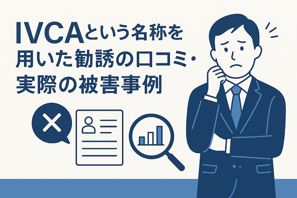 IVCAという名称を用いた勧誘の口コミ・実際の被害事例