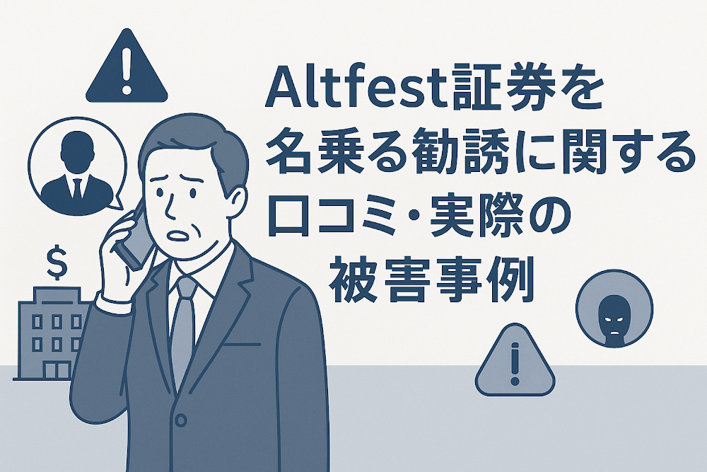 Altfest証券を名乗る勧誘に関する口コミ・実際の被害事例