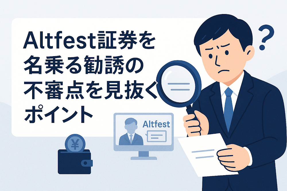 Altfest証券を名乗る勧誘の不審点を見抜くポイント