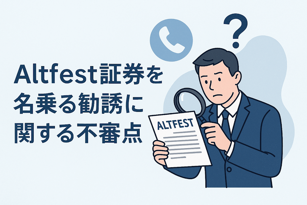 Altfest証券を名乗る勧誘に関する不審点
