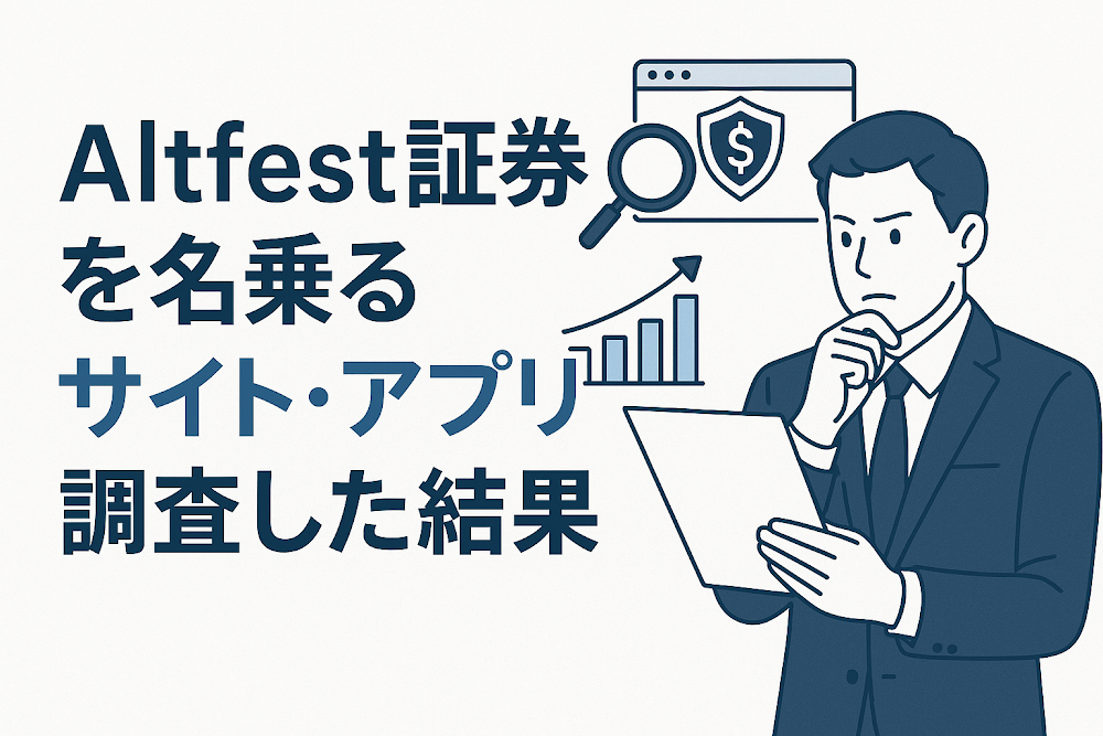 Altfest証券を名乗るサイト・アプリを調査した結果