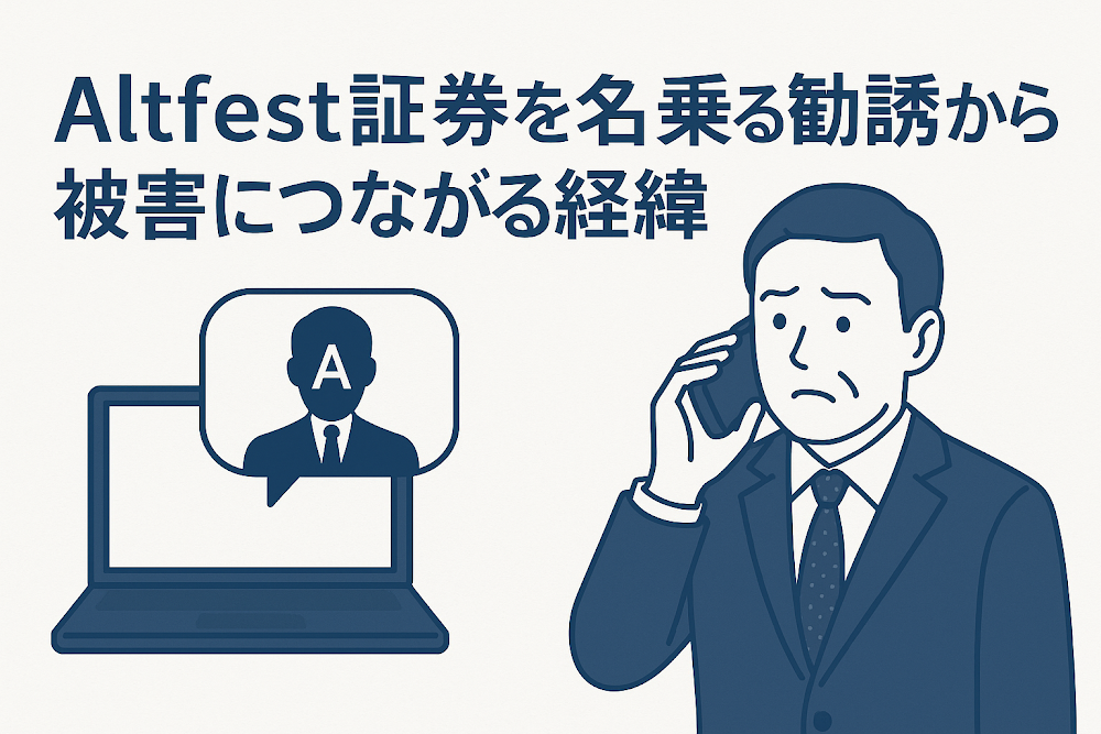 Altfest証券を名乗る勧誘から被害につながる経緯
