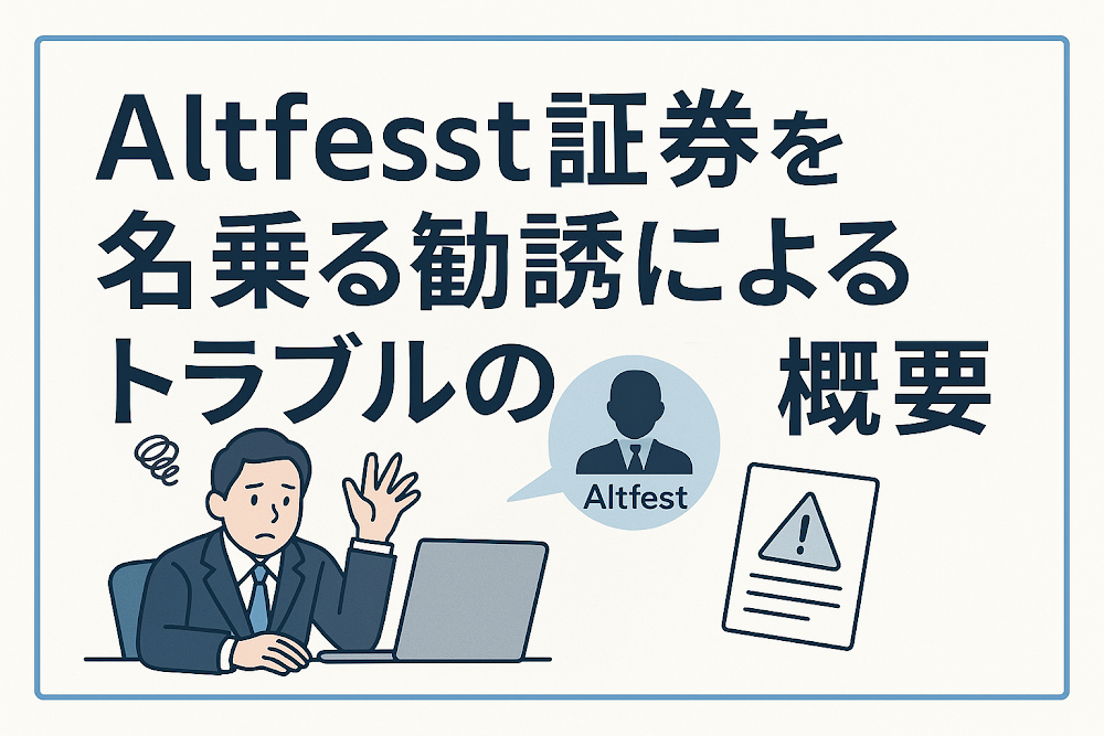 Altfest証券を名乗る勧誘によるトラブルの概要