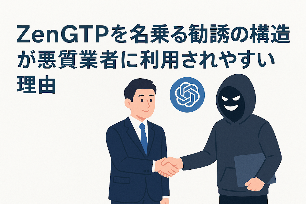 ZenGTPを名乗る勧誘の構造が悪質業者に利用されやすい理由