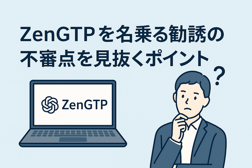 ZenGTPを名乗る勧誘の不審点を見抜くポイント