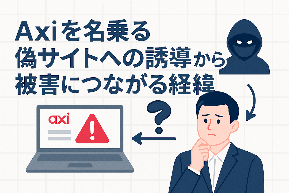Axiを名乗る偽サイトへの誘導から被害につながる経緯