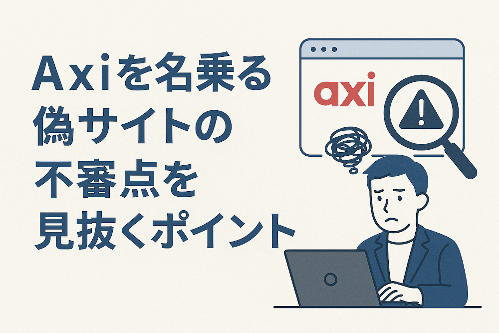 Axiを名乗る偽サイトの不審点を見抜くポイント