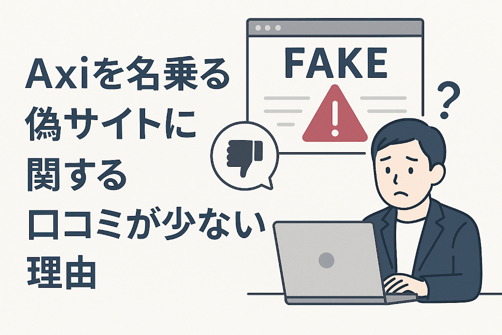 Axiを名乗る偽サイトに関する口コミが少ない理由